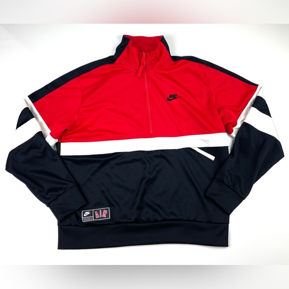 Nike Air Sports Jacket For Men Black/Red AR1840-657 - Picture 3 of 7